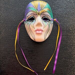 Vintage Mardi Gras Mask signed by artist